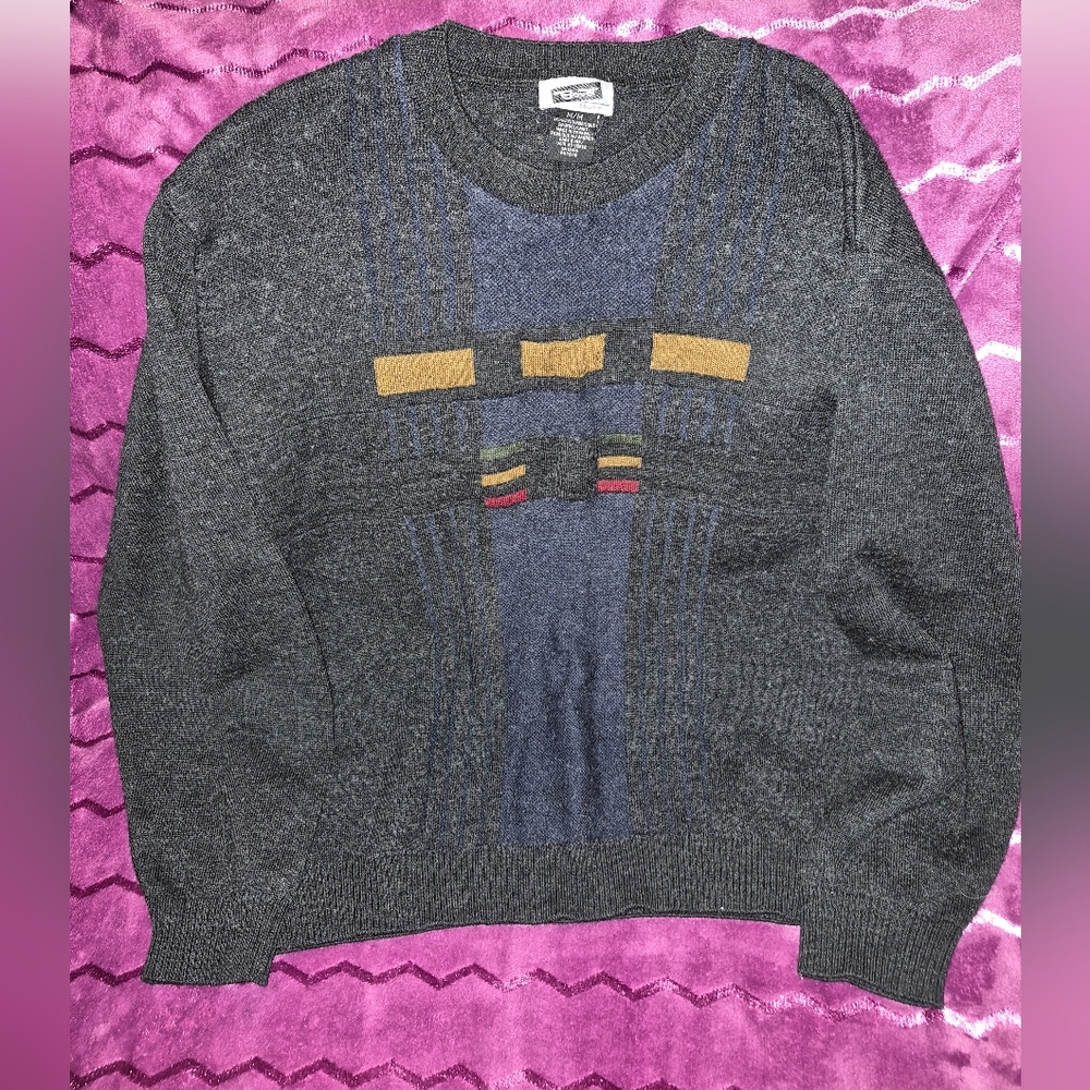 Vintage Bovet Mens Size Medium Sweater 50% Wool Made In Canada